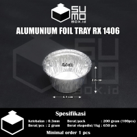 [1 PAK ISI 100 PCS] Alumunium foil cup RX 1406 tanpa tutup / cup mini / cake muffin roti 50ml