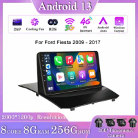 9"Android 13 For Ford Fiesta 2009 - 2017 Car Radio Multimedia Player Navigation RDS GPS DSP Carplay WIFI 4G