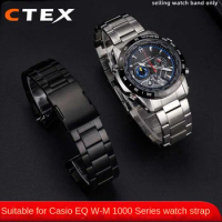 High quality watchstrap For Casio EDIFICE optical electric wave men's watch EQW-M1000/M1001 fine steel strap with 22mm arc mouth