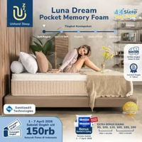 Uniland Sleep Kasur Pocket Spring Luna Dream Memory Foam 33cm 90x200