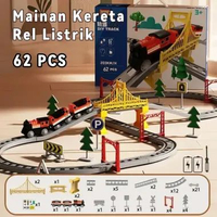 LB - Tatajoy Kereta Api Mainan Rel Panjang Mainan DIY Kereta Rel Listrik Kereta Api Rail King Mainan