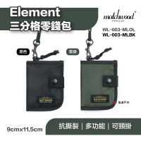 【matchwood】Element三分格零錢包 黑色 軍綠 WL-003-ML(悠遊戶外)