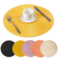 Round Placemats For Dining Table Coaster Heat Resistant Placemats Stain Resistant Anti Skid C5N4