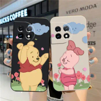 Case For Oneplus 5 6 9 9R 8 8T 7 7T A3 2 2V NORD 3 2 Lite Pro Simple Liquid Silicone Case Piglet Winnie the Pooh Bear