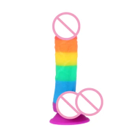 Realistic Dildo Rainbow Penis Super Huge Big Dildo with Suction Cup Sex Toys for Woman Female Faloimitator Lesbian Use