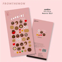 Fromthenon Kawaii Cookies Jelly Drop Glue PVC Three Dimensional Flatbed Beautifying Decorative Phone Notebook Stickers