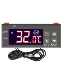 10pcs Stc-3000 Electronic Digital Display Temperature Controller Microcomputer Temperature Controller Switch Aquarium Hatching