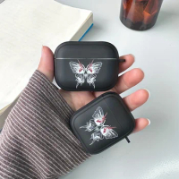 Black butterfly Silicone Case For Apple Airpods 3 2 1 Cases Bluetooth Earphone Cover for airpods Pro off Black Cover Bag