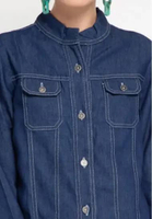 Denim Jacket Wanita Branded Soft Jeans Jacket DARKBLUE S