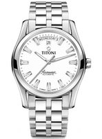 TITONI 瑞士梅花錶 93808S-617 空中霸王系列 AIRMASTER 機械腕錶/白面 39mm