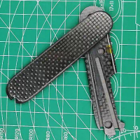 Custom Made 3K Carbon Fiber Scales Handle with Toothpick Tweezer and Ballpoint Pen Cut-Out for 91mm Victorinox Swiss Army Knife