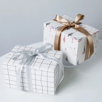 15x10x9cm Christmas stripes and checks paper box Mousse Moon Cake Biscuits Cake boxes 100pcs/lot