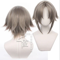 Vtuber Mysta Rias Cosplay Wig Brown Gray Hair Heat Resistant Synthetic Halloween Party Accessories Props
