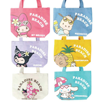 小禮堂 Sanrio 三麗鷗 船型帆布托特包 (夏威夷款) 美樂蒂 酷洛米 布丁狗 大耳狗 帕恰狗