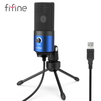 FIFINE Metal USB Microphone Recording MIC for Laptop Windows,Cardioid MIC for Gaming/ Video/Vocals online conference-K669L