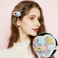 Furry Plush Star Y2K-Style Star Mini Star Hairpin Sweet Handmade HairPins