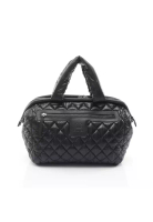 Chanel Pre-Loved Chanel coco coon Handbag mini boston bag Nylon black silver hardware
