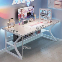 White Wooden Computer Desks Desktop Simple Bedroom Study Desks Modern E-sports Gaming Table Home Office Desk and Chair Set