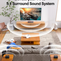 ULTIMEA 5.1 Surround Soundbar, 3D Surround Sound System, Soundbar for TV with Subwoofer and Rear Speakers, Poseidon D50 Series