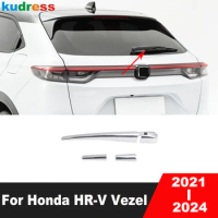 Rear Window Wiper Cover Trim For Honda HR-V Vezel 2021 2022 2023 2024 Chrome Car Tail Windshield Wipers Arm Blade Accessories