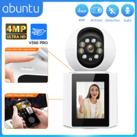 4MP 2K PTZ Wifi Camera Indoor Baby Pet Monitor Surveillance Camera Real Time One Click Video 2.8 inch IPS Screen Human Detection