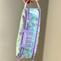Smiggle筆袋綠色獨角獸透明名字文具盒多功能拉鍊靜音收納袋