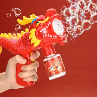 Automatic cartoon bubble machine Bubble Guns Rocket dancing dragon bubble machine Toy with Light Outdoor Bubble Toys