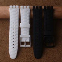 High-quality Silicone strap Watchband Special 24mm lug 21mm For Swatch mechanical watch series accessories Men's watch bands hot