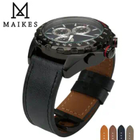 MAIKES Genuine Leather Watchband Watch Accessories Watch Strap 22mm 24mm Bracelet Soft Thin Watch band Watchband For fossil