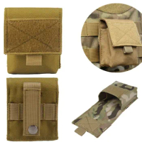 Outdoor Airsoft Combat Military Molle Pouch Tactical Single Pistol Magazine Pouch Flashlight Sheath Airsoft Hunting Camo Bags