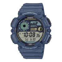 【CASIO 卡西歐】多功能 數位男錶 膠質錶帶 月相 釣魚指示 LED照明 防水100米 WS-1500H(WS-1500H-2A)