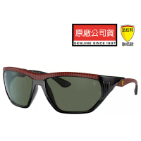 【RayBan 雷朋】限量法拉利聯名款 太陽眼鏡 碳纖維 RB8359M F661/71 黑框墨綠鏡片 公司貨