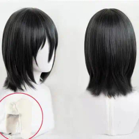 Anime Fyodor Dostoevsky Cosplay Wigs Short Black Fyodor Dostoevsky Cosplay Wig Heat Resistant Synthe