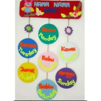Pajangan/ Hiasan dinding/prakarya/nama nama hari