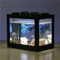 Akuarium Mini Lego Block Dengan Colorful LED Buat ikan Cupang