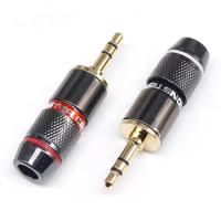 2pcs/1pairs Monster gold-plated 3.5mm headphone plug dual channel connector audio cable plug 3.5 male plug self-locking line