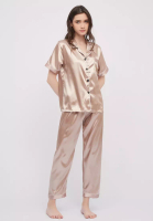 Shapes and Curves Basic Silk Pajama Long Pants Set Lounge Wear Sleepwear
