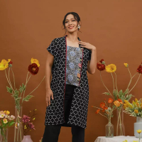 Nona Rara Batik NONA RARA - Tunik Kebaya Encim T2756, Baju kerja blouse batik wanita modern