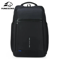 Kingsons 15 17 inch Laptop Man Backpack Fit USB Recharging Multi-layer Space Travel Male Bag Anti-thief Mochila