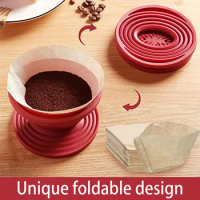 Collapsible Pour Over Coffee Dripper Portable Camping Pour Over Coffee Maker Reusable Silicone Pour Over Coffee Filter