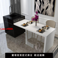 【台灣公司 超低價】新款可伸縮巖板島臺輕奢高端巖板移動餐桌茶桌吧臺一體廚房多功能