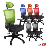 【LOGIS】霆諾特選舒適腰枕全網電腦椅(辦公椅 主管椅 六色)