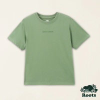 【Roots】Roots女裝-舒適生活系列 文字設計有機棉短袖T恤(綠色)
