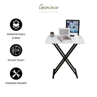 Meja Lipat Portable Guninco - Meja Konten Aesthetic - Meja Belajar - Meja Buat Jualan - Meja Kayu Ka