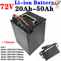 escooter battery 72V 20Ah 30ah 35ah 40ah 50ah Lithium ion battery with bms for tricycle motorcycle scooter+Charger