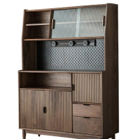 Sideboard Nordic Black Walnut Storage Cupboard Light Luxury Wine Cabinet Modern Minimalist Cabinet Sideboard Furniture