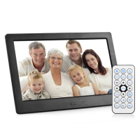 10.1 Inch Digital Photo Frame Electronic Album IPS Screen Photo/ Video/ Music/ Clock/ Calendar Functions with Remote Control