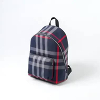 Tas BURBERRY JEFF CHECK NAVY SS24 BACKPACK 100% ORIGINAL 31X14X42CM