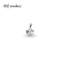 MJ Jewellery 925 Sterling Silver Clover Leaf Pendant SB563 Plated White Gold