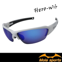 【MOLA】摩拉運動太陽眼鏡墨鏡 彩色多層鍍膜 男女 UV400 Hero-wrb(自行車高爾夫跑步 鼻墊可調)